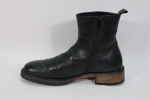 Vintage Kenneth Cole Back Fire Men's US 9 EU 42 Black Leather Zip Up Boots - Picture 3 of 12