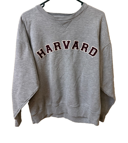 Vintage Big Cotton Gear For Sports Men Harvard University Sweatshirt Size L Gray