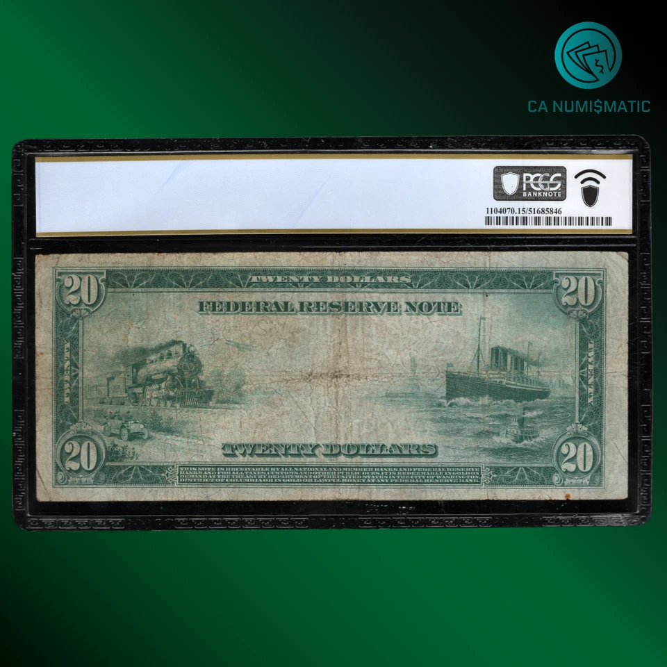 Fr.990 1914 $20 Dollars Federal Reserve Note Chicago, PCGS 15, 48104 - Image 2 of 2