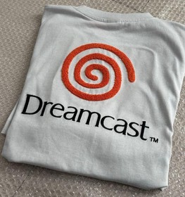 New Dreamcast T-Shirt L Size Sagara Embroidery Back Not For Sale Pouch