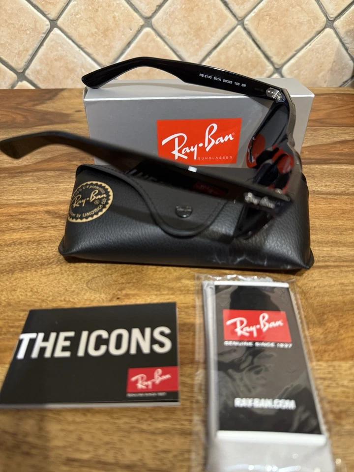 Ray-Ban Wayfarer RB2140 901 50-22 Occhiali da Sole - Nero/Grey - Imagen 3 de 4