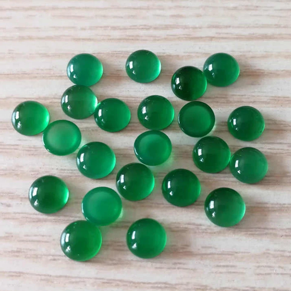 Cabujón redondo de ónix verde natural de 5 mm a 25 mm piedras preciosas sueltas Foto 3 de 3