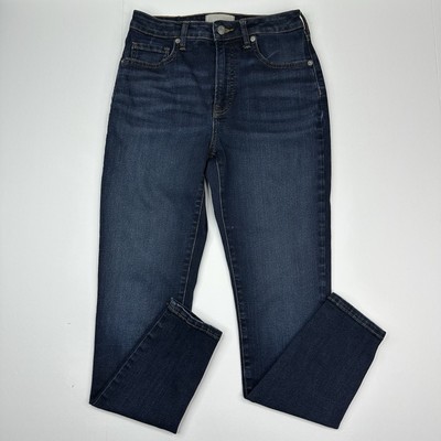 Everlane Curvy High Rise Skinny Jeans Dark Indigo Blue Denim 26-28/L27.25