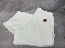 RARE COLOR VTG Carhartt B148 NAT White Carpenter Pants 38x34 Work Dungaree 2003
