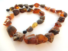 Bernstein-Halskette,  Naturschmuck, HANDGEFERTIGT