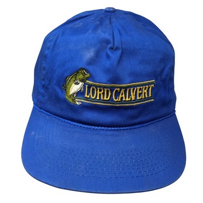 Lord Calvert Snapback Rope Hat Blue One Size Adjustable Embroidered