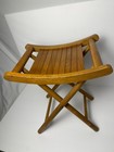 Vtg Mid Century Modern Nevco Wood Slat Folding Camping Stool Yugoslavia — photo 2