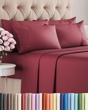 Queen 6 Piece Sheet Set - Comfy Breathable Cooling - Ultra-Soft Hotel Luxur...