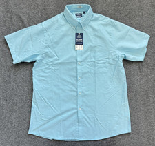 NWT IZOD Regular Fit Wrinkle Free Light Blue Short Sleeve Shirt - Sz L 16-16.5