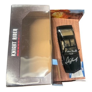 DAVID HASSELHOFF WILLIAM DANIELS SIGNED KITT 1:24 DIECAST CAR KNIGHT RIDER BAS
