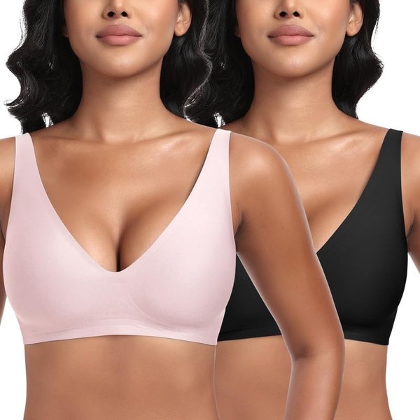 Push Up Bh Ohne BüGel Damen Gepolstert Seamless Schwarz GrößE M 1 StüCk-image