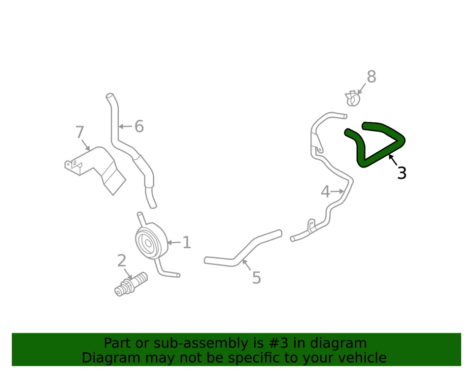 Mangueira dianteira genuína Nissan 21306-AQ811 - Imagem 3 de 3