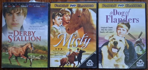 3 DVDs Classic movies: The Derby Stallion; Misty; A Dog of Flanders