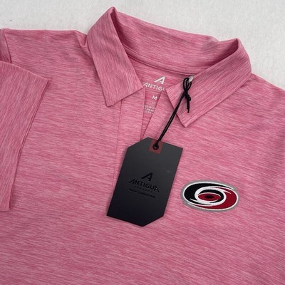 Antigua Carolina Hurricanes Polo Shirt Womens M Pink Performance NHL V Neck NWT