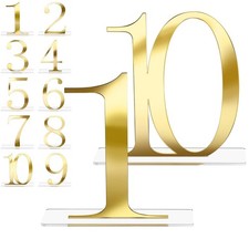 10 Pcs Wedding Table Numbers 110 Signs Acrylic Mirror Gold With Stand