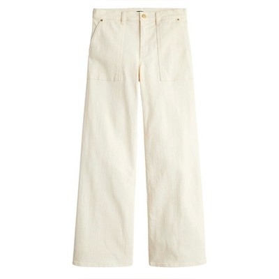 J. Crew Camp Pocket Wide Leg Jean Ecru Wash NWT Size 32