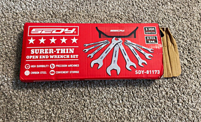 SEDY Super-Thin 9 Pc SAE Open End Wrench Set Carbon Steel SDY-81173
