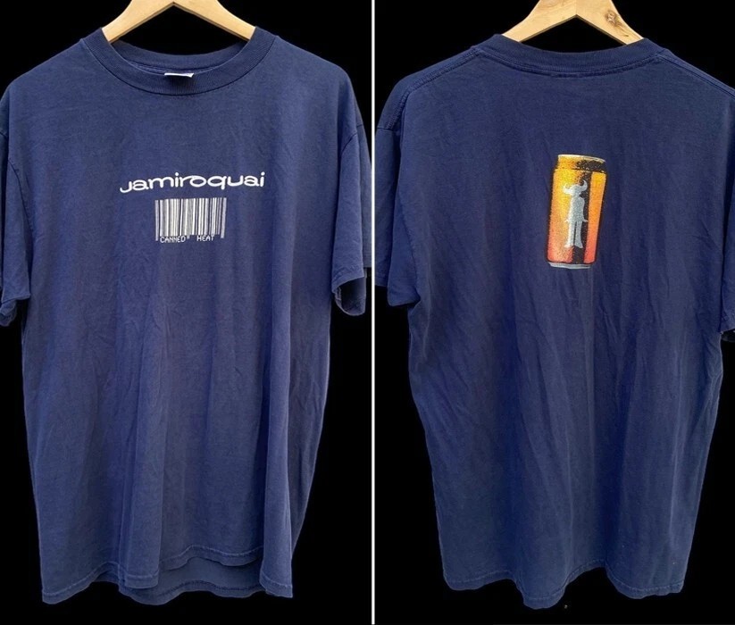 Jamiroquai Tシャツ　鬼レア　入手困難 90s Jamiroquai Canned Heat 2 side Navy Unisex Graphic T shirt vtg