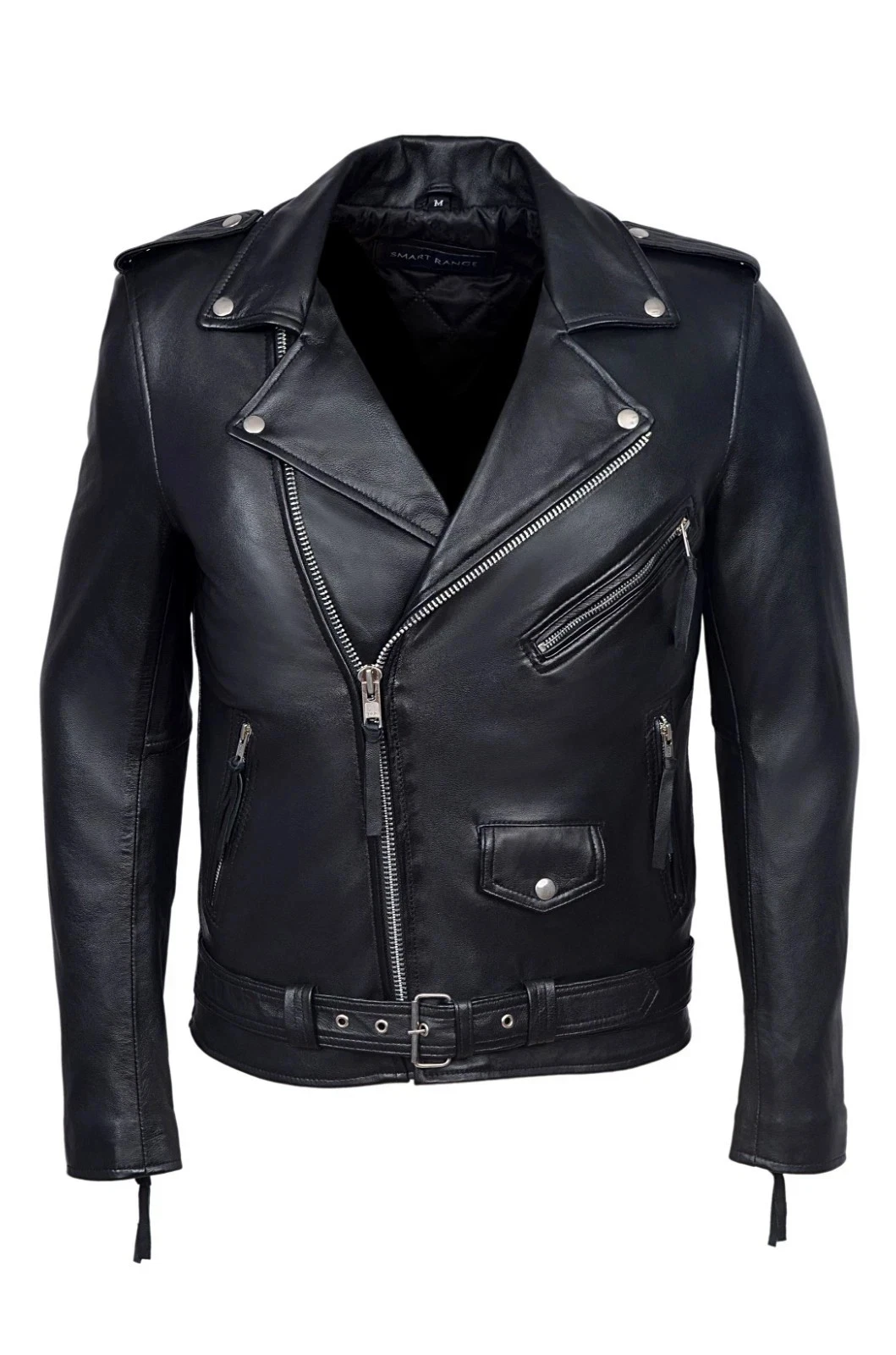 Black Men's New Biker Cruiser Style Real Lambskin Leather Fashion Jacket Handmad