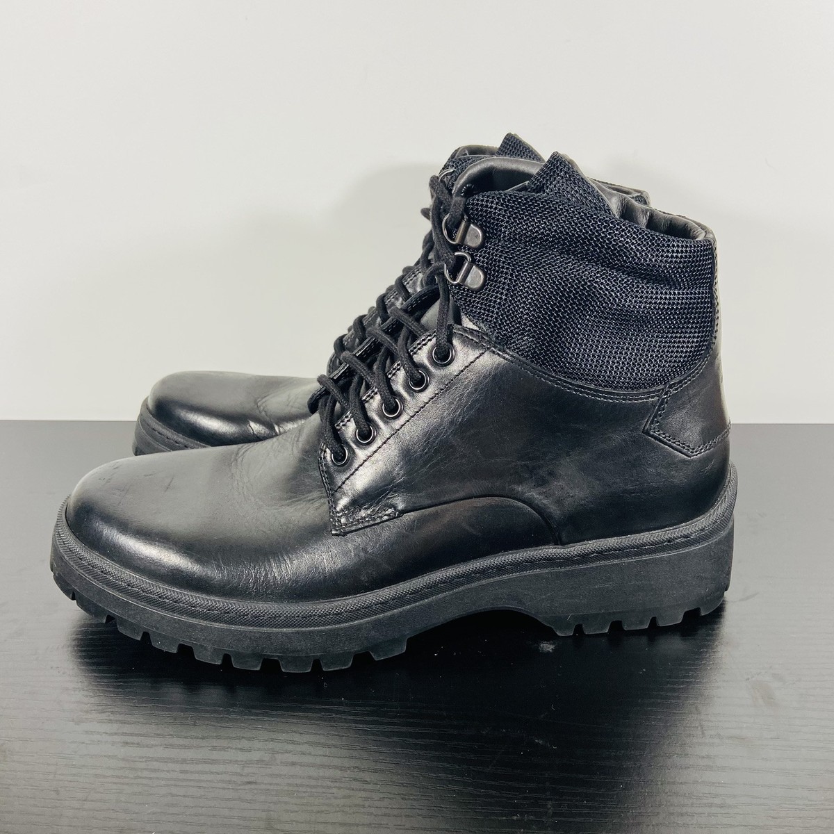 Bruno Magli Val 1 Black Leather Lace Up Derby Combat Mens  display picture 1
