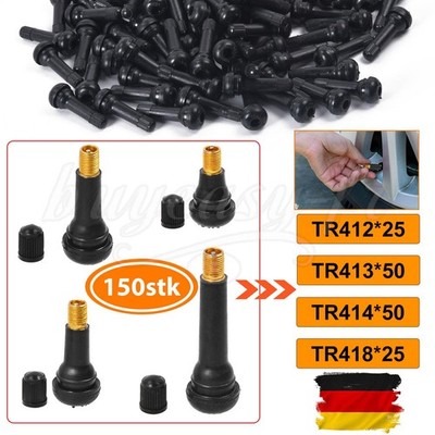 150Stk. Gummiventil TR412 TR413 TR414 TR418 Snap In EPMD Gummi Ventil Autoreifen
