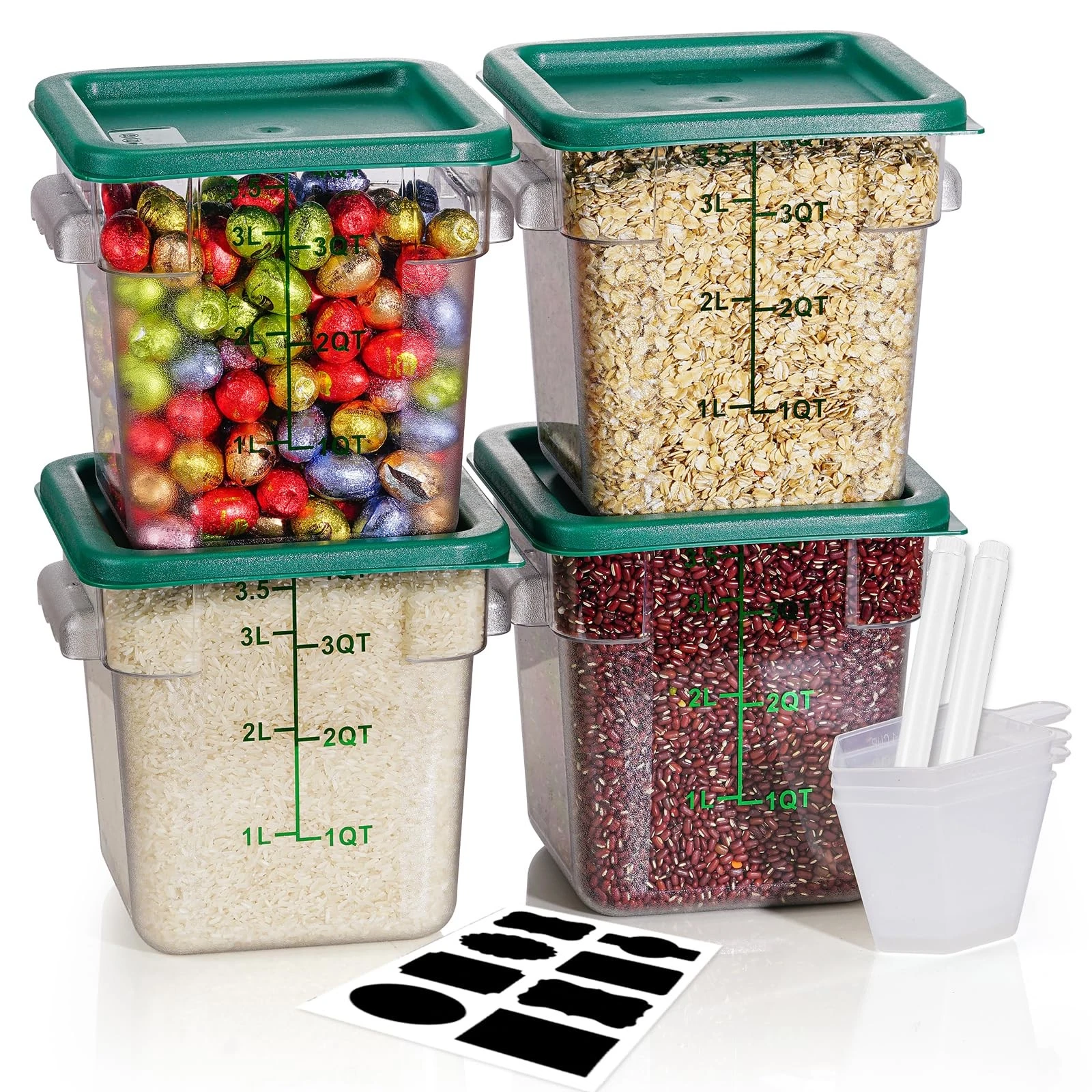 4QT NSF Food Storage Containers: 8 PCS [Food Grade][Hot&Cold Resistant] Comme...
