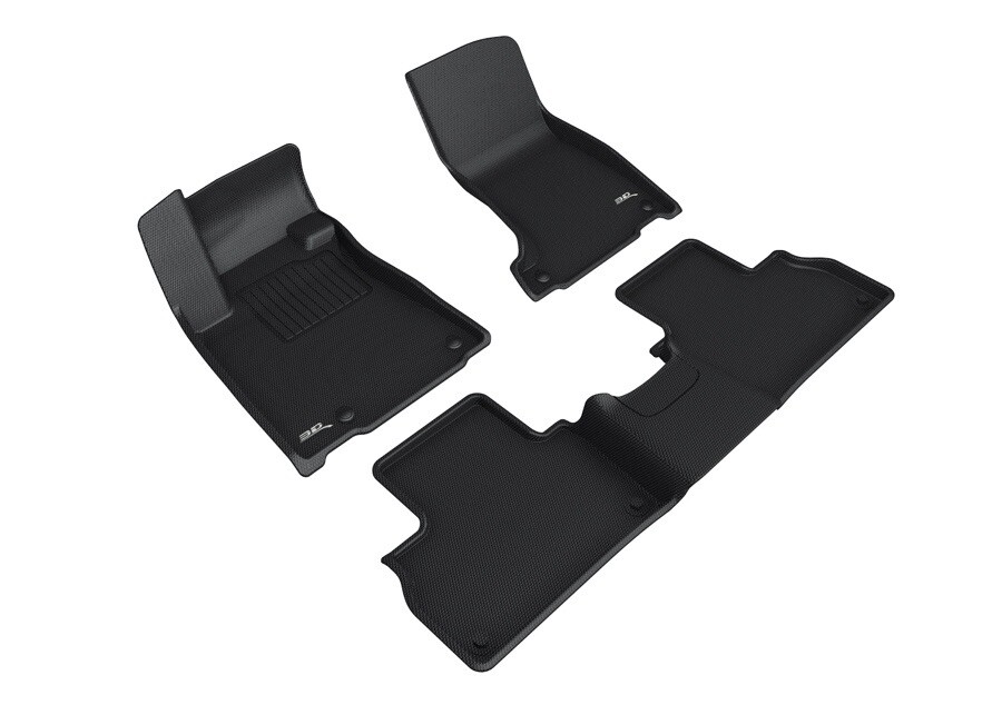3D MAXpider  Black 1st & 2nd Row 3 Piece Set for Maserati Levante