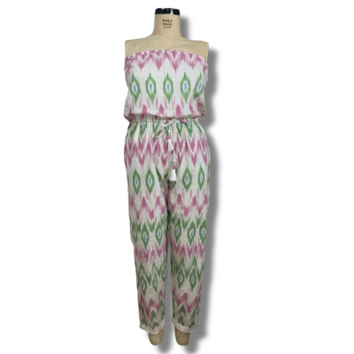 Calypso St Barth Women s Size Small Garudi Jumpsuit Coconut Ikat Pattern NWT