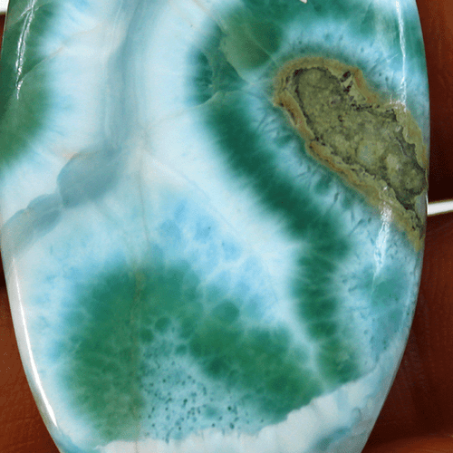 136.6 Cts Natural Dominican Larimar Top Grade 52.5mmx30mm Oval Cabochon Gemstone - Picture 4 of 11