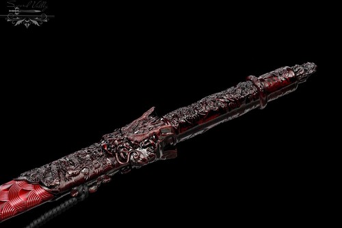 Handmade Katana/Manganese Steel/Fighting Master/Real/Collectible Sword/Red - Picture 8 of 12