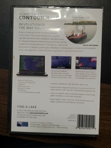 HUMMINBIRD 600046-2 CONTOUR ELITE PC SOFTWARE V2 NORTHEAST STATES - Picture 2 of 3