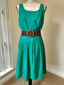 emerald green flare dress