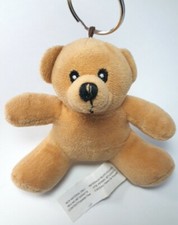 Teddy Bear Keyring Bag Charm Plush Keychain Beige 4 Inch
