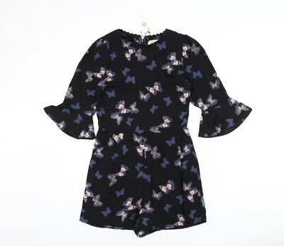 Oasis Damen schwarz Polyestermischung Strampler Einteiler Größe 6 L3 Reißverschluss