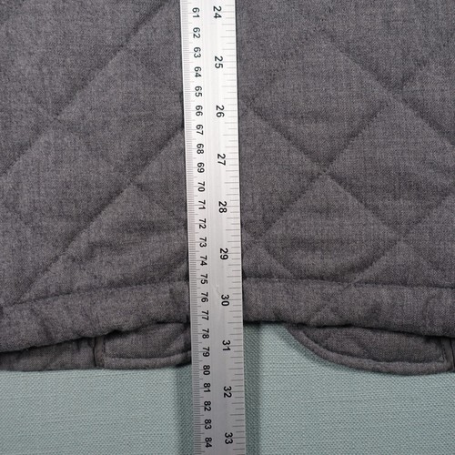 Aquascutum Jacket Mens Small Grey Wool Novacheck Hunting Quilted Overcoat Coat - Picture 20 of 24