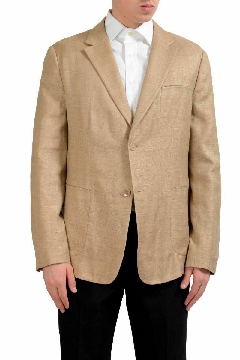 Мужской блейзер на двух пуговицах из 100% шелка Malo светло-коричневого цвета, спортивное пальто US 46, IT 56