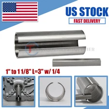 1" to 1-1/ 8 inch 1/4" Key Gas Engine Pulley Crank Shaft Sleeve Adapter SS304