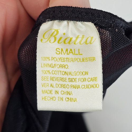 Vintage 90s Biatta Sheer Black Mesh Netting String Bikini Panties S Small 5 - Picture 7 of 10