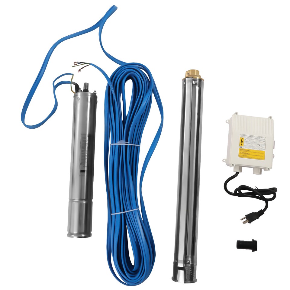 Deep Well Pump Submersible Pump 0.5HP 16GPM 3" Stainless Steel Water Pump 110V eBay