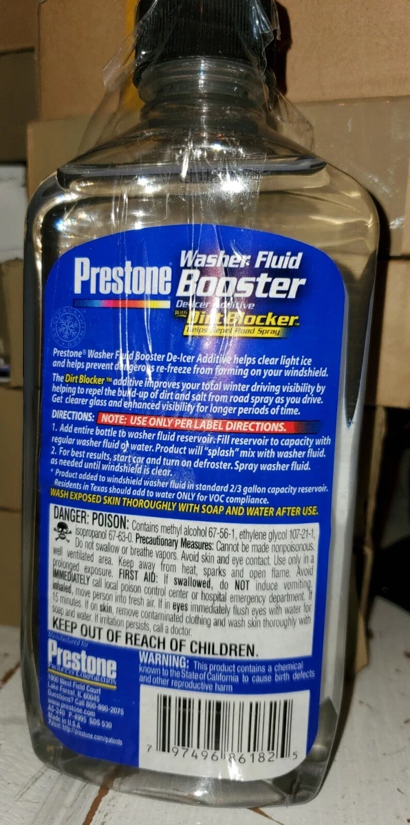 Prestone De Icer Windshield Washer Fluid with Dirt Blocker - 11 oz