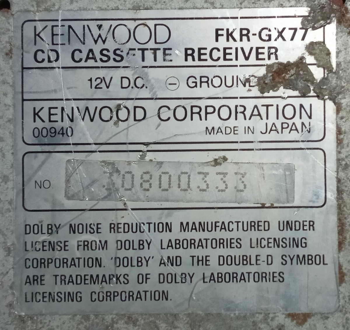 カーオーディオ SUBARU KENWOOD FKR-GX77GF2 Kenwood FKR-GX77 DSP car CD Cassette receiver old school