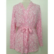 Charter Club Women's Printed Knit Short Wrap Robe Delight Paisley XXL 