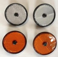 CATADIOTTRI ROTONDI BIANCO / ARANCIONE.ORIGINALE CARRELLI  IL PREZZO PER 2 PEZZI