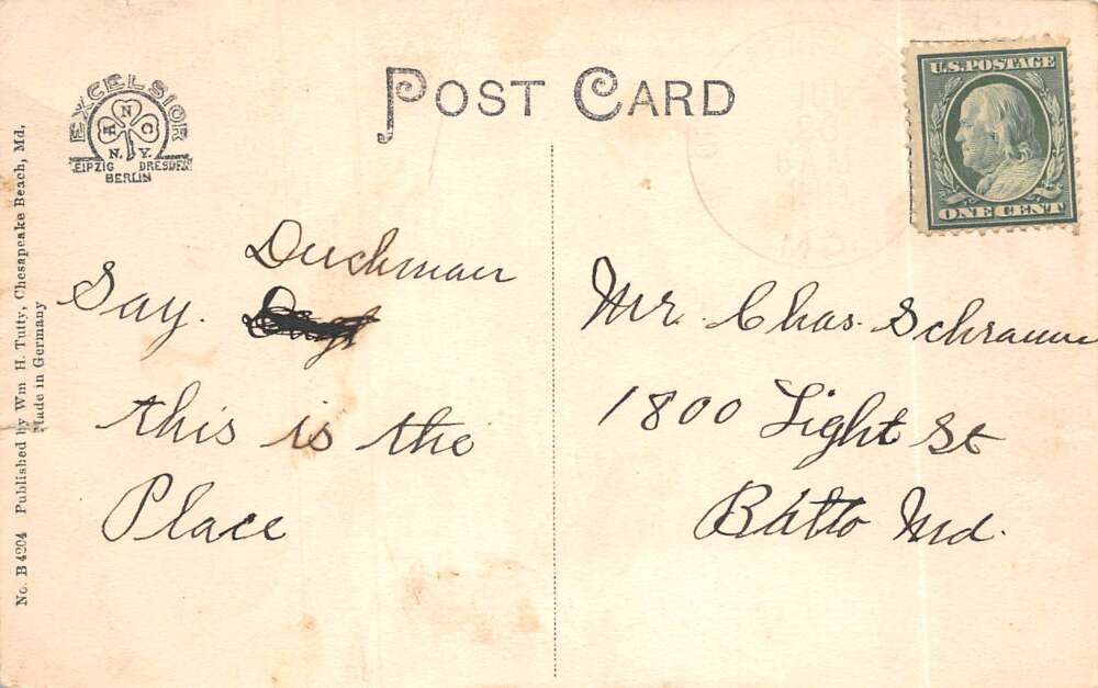 Chesapeake Beach Maryland Boardwalk Wickersham Land Dept Postcard