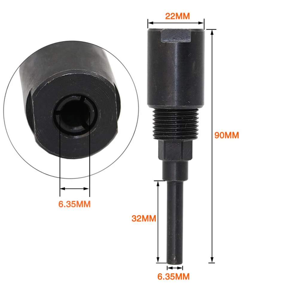 nw Router Collet Extension Chuck Adapter CNC Milling BitExtensionRod1/4inShank - Image 3 of 4