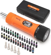 36p Torque Screwdriver Wrench Driver Set 10-70" Lbs 29 S2 Bit 1/4"Socket Adapter
