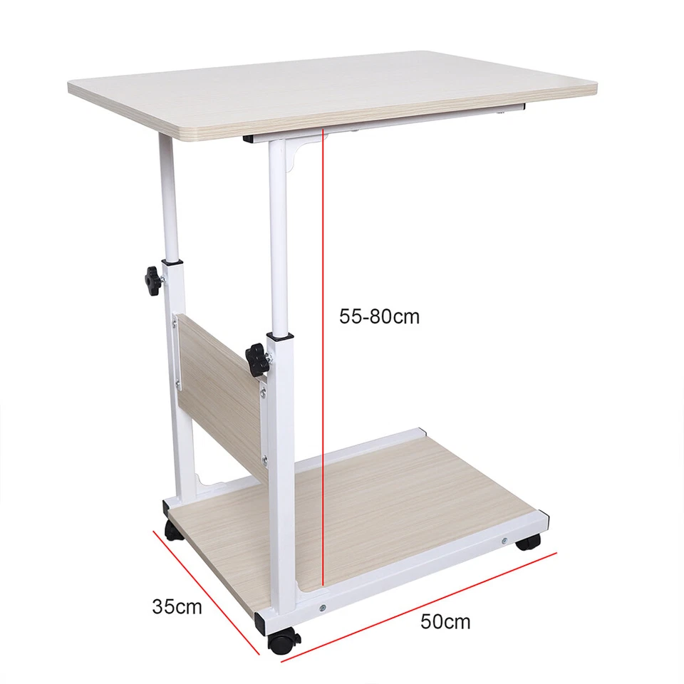 Laptop table H? adjustable notebook table??ber bed table with 4 castors new - Image 4 of 4