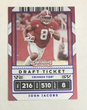 2020 Contenders Draft Picks Football Josh Jacobs Draft Ticket Blue Foil #54!