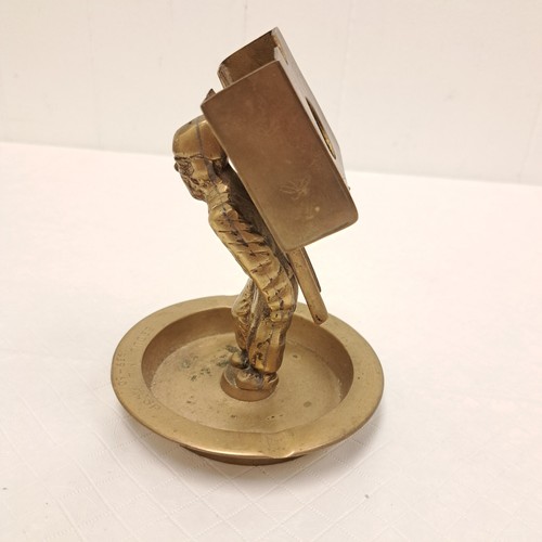 Vintage Brass Chinese Farmer Ashtray Figurine Cigarette Holder Sculpture Korean - Picture 3 of 12