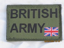 BRITISH ARMY & Union Jack 50x72mm, oliv,Klettr&uuml;ckseite,Armabzeichen,Patch